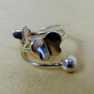 Butterfly silver ring